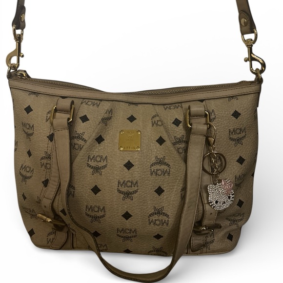 MCM Handbags - MCM 2Way Tote Bag in Visetos Beige monogram canvas